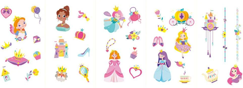 AVENIR 230+ nagų lipdukų ir tatuiruočių „Princesės“