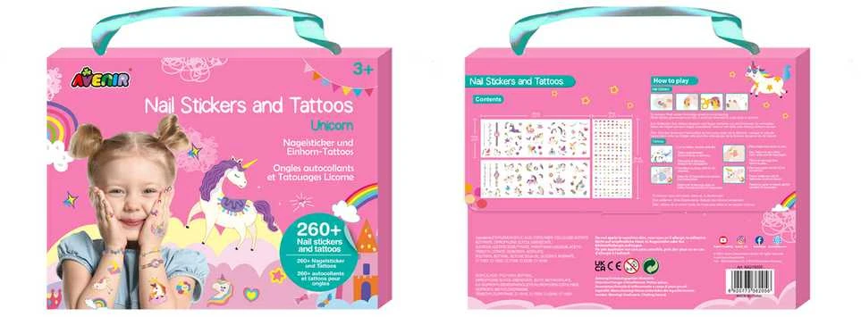 Avenir 230+ nagų lipdukų ir tatuiruočių „Vienaragiai“