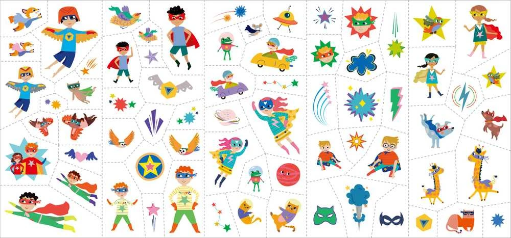 AVENIR Veido lipdukai ir tatuiruotės „Superherojai“