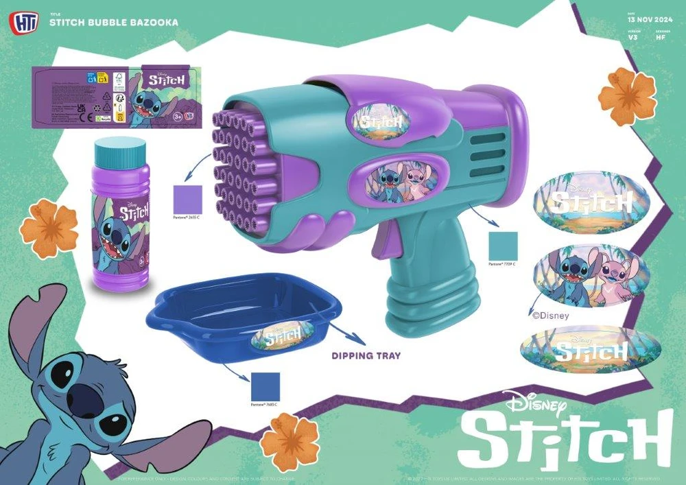 BUBBLZ DISNEY STITCH Muilo burbulų šautuvas
