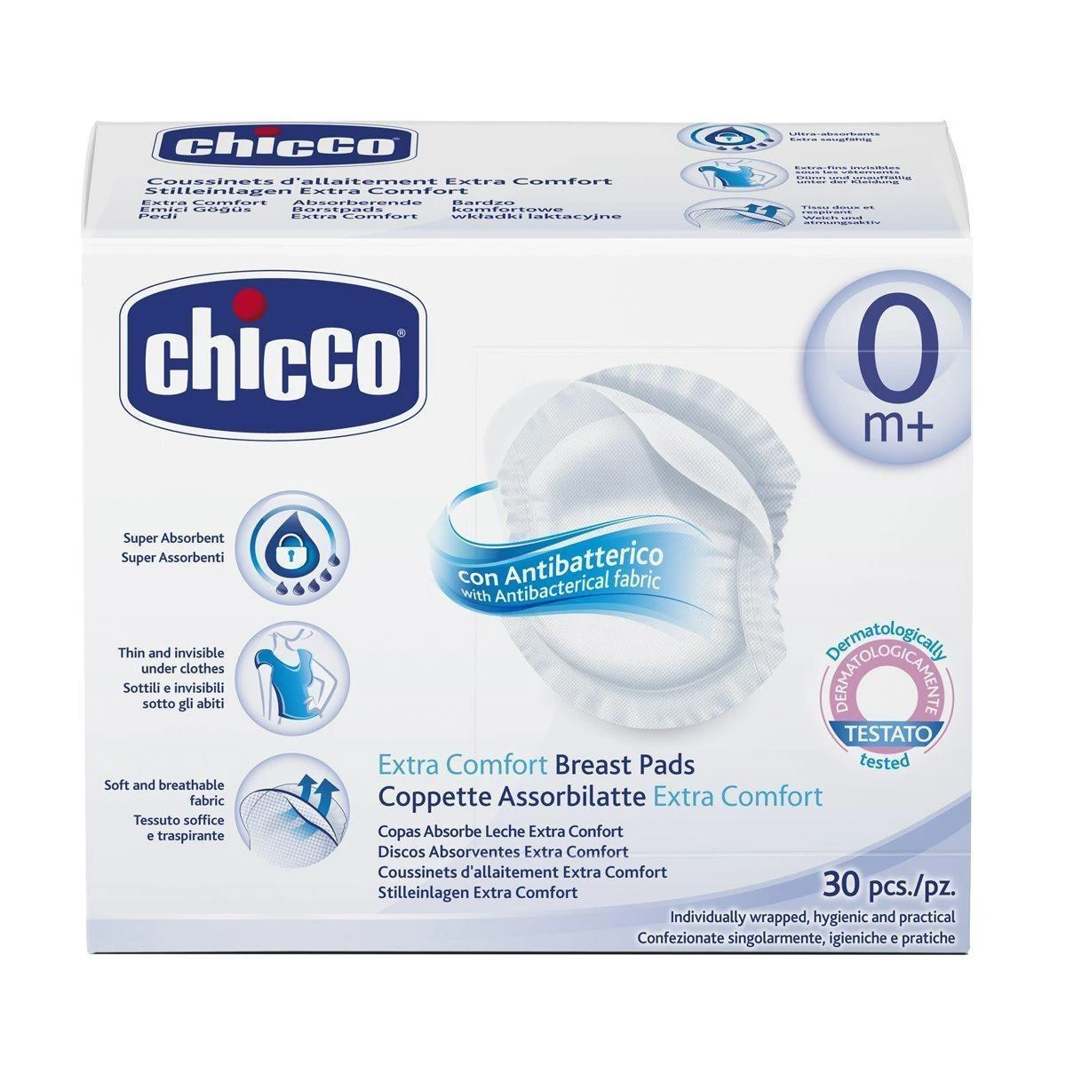CHICCO įklotai į liemenėlę antibakteriniai 30vnt