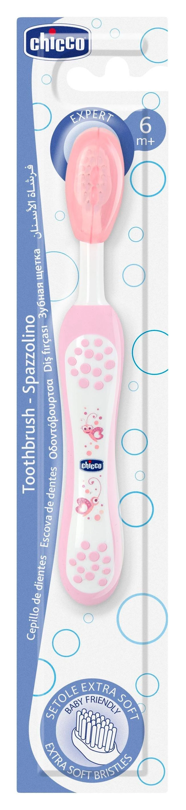 CHICCO Dantų šepetėlis vaikams, rožinis