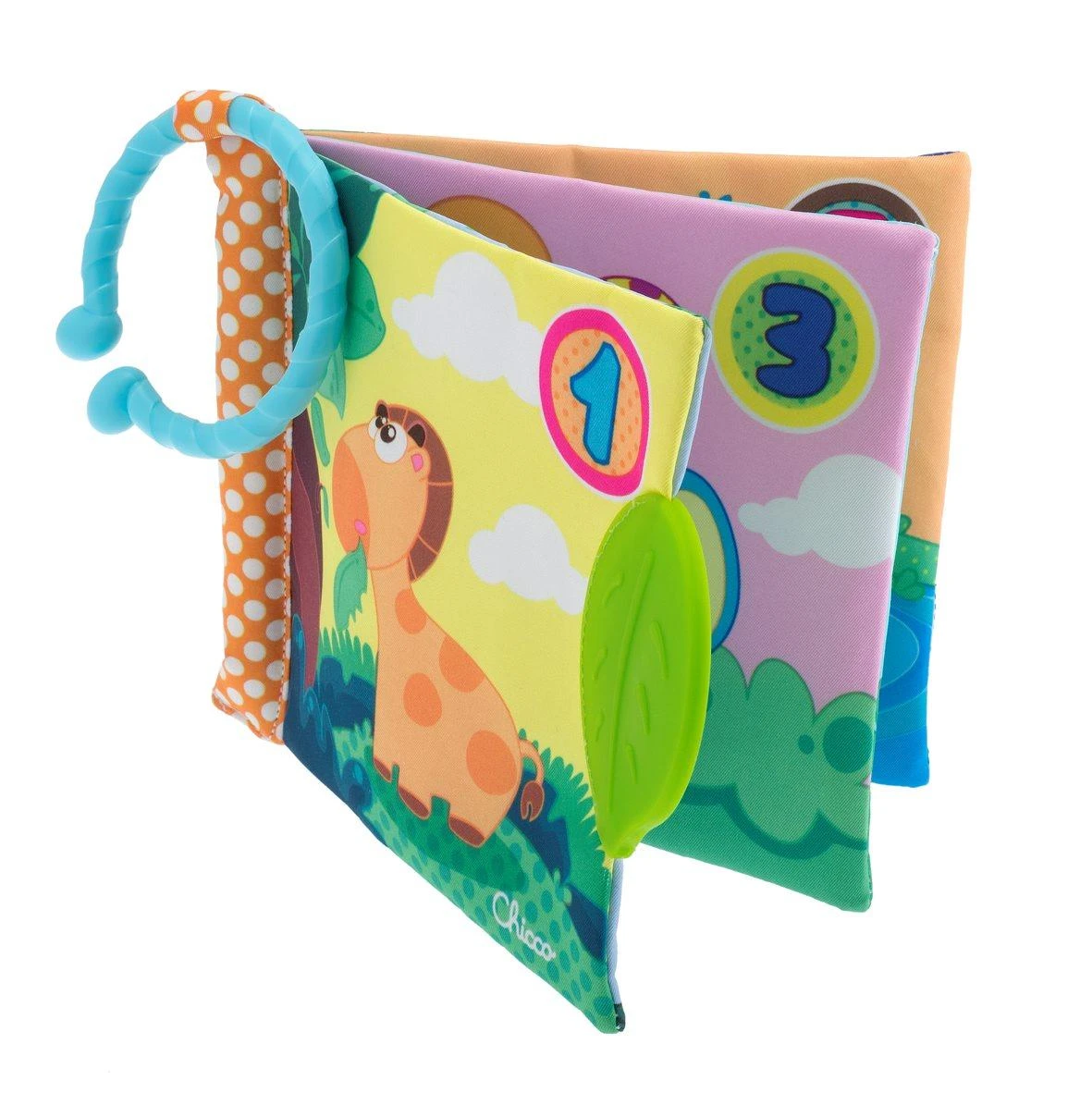 Chicco BABY SENSES minkšta knygutė-kramtukas 1-2-3, 00072376000000