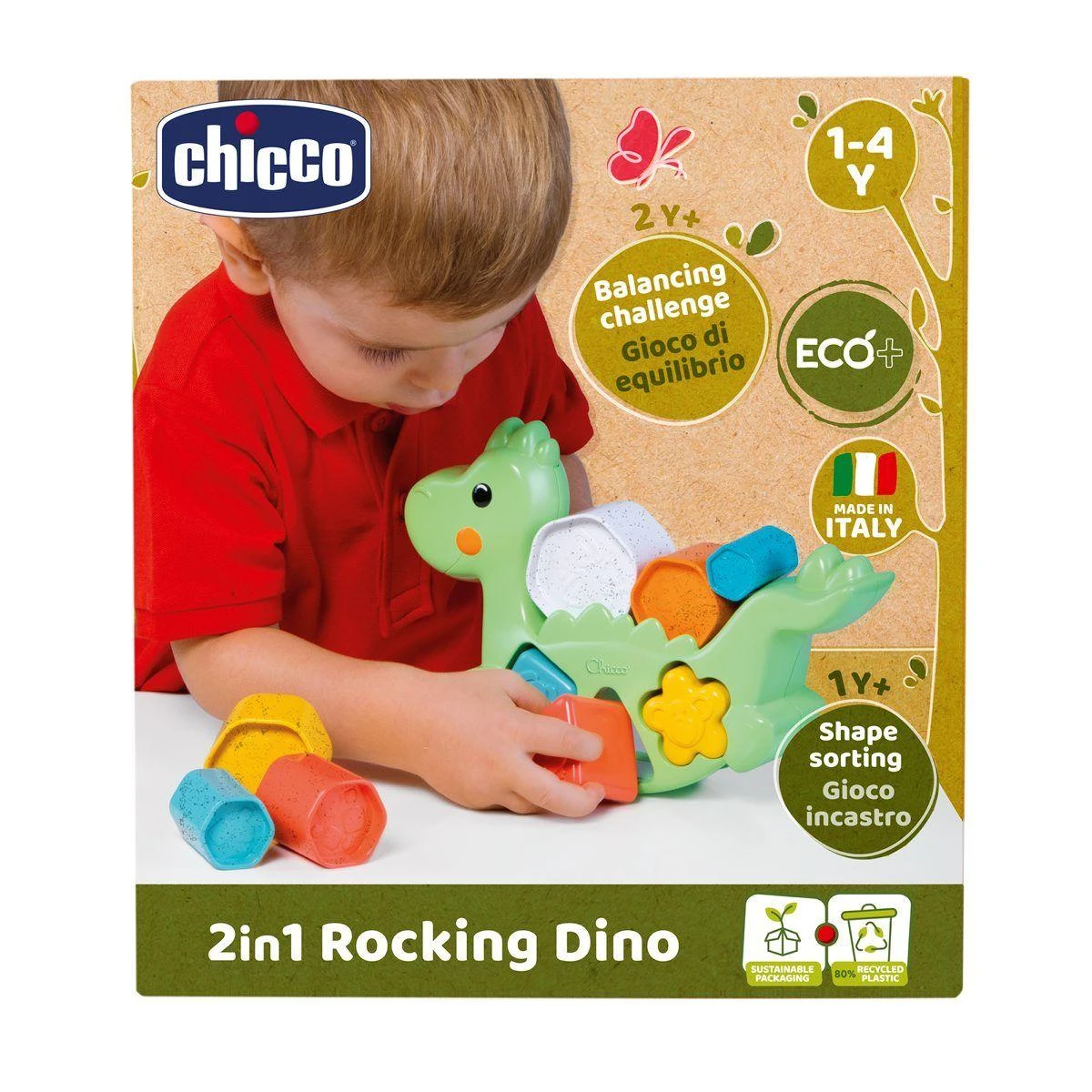 CHICCO Lavinamasis žaislas „Dinozauras“ ECO