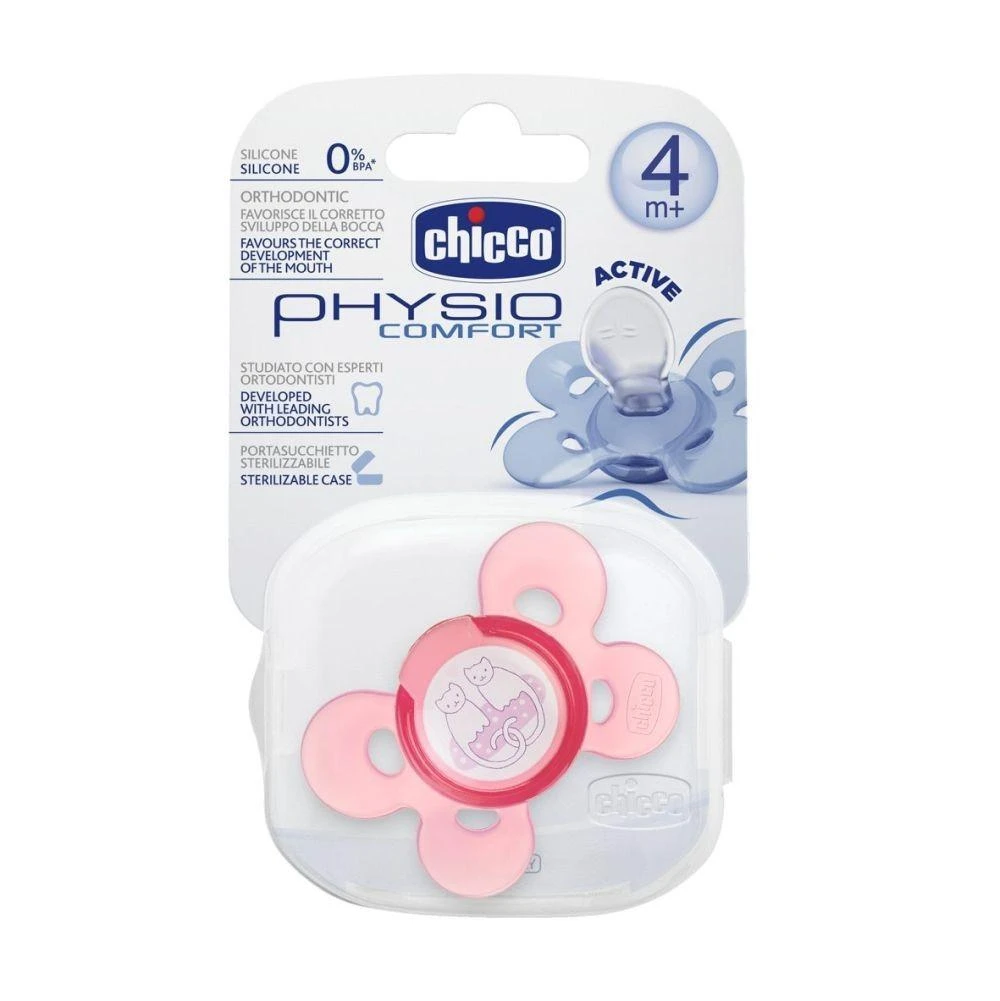 CHICCO PHYSIO COMFORT Silikoonist lutt, 6-12m (Roosa)