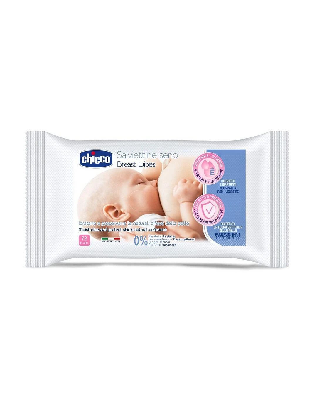 CHICCO servetėlės krūtinės higienai, 72 vnt, 0+.