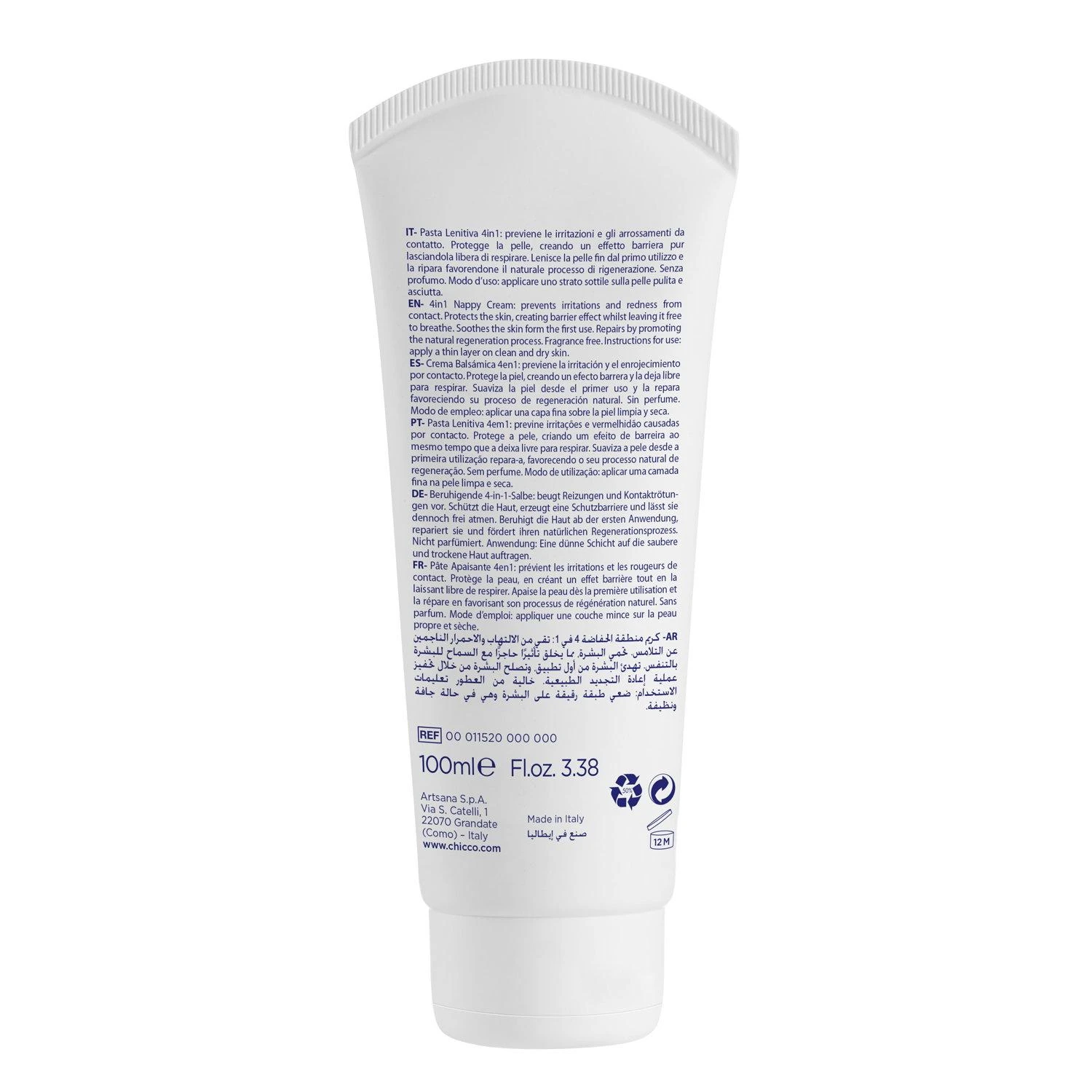 Chicco Natural Sensation sauskelnių kremas 4en1 100ml