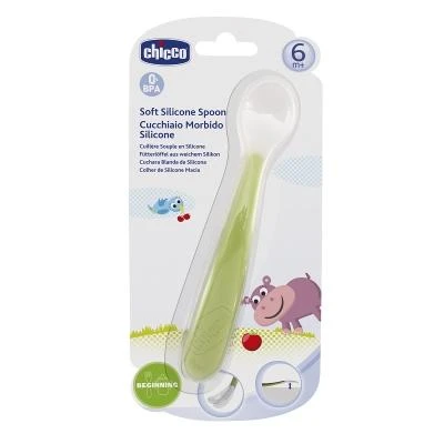 CHICCO silikoninis šaukštelis, žalias, 6 mėn+