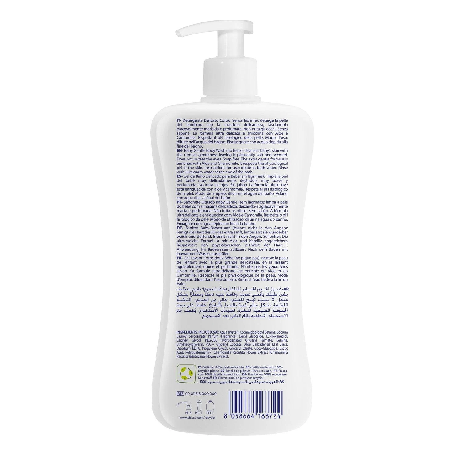 Chicco Švelnus kūno prausiklis, 500 ml