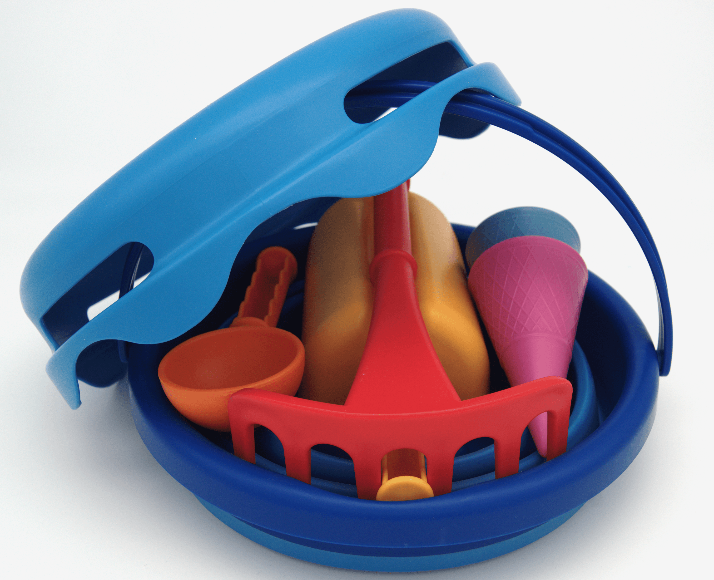 COMPACTOYS Kibirėlis su smėlio žaislais, mėlynas