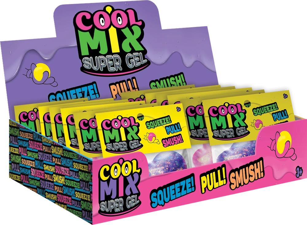 COOL MIX SUPERGEL antistresinis žaislas, blizganti širdelė