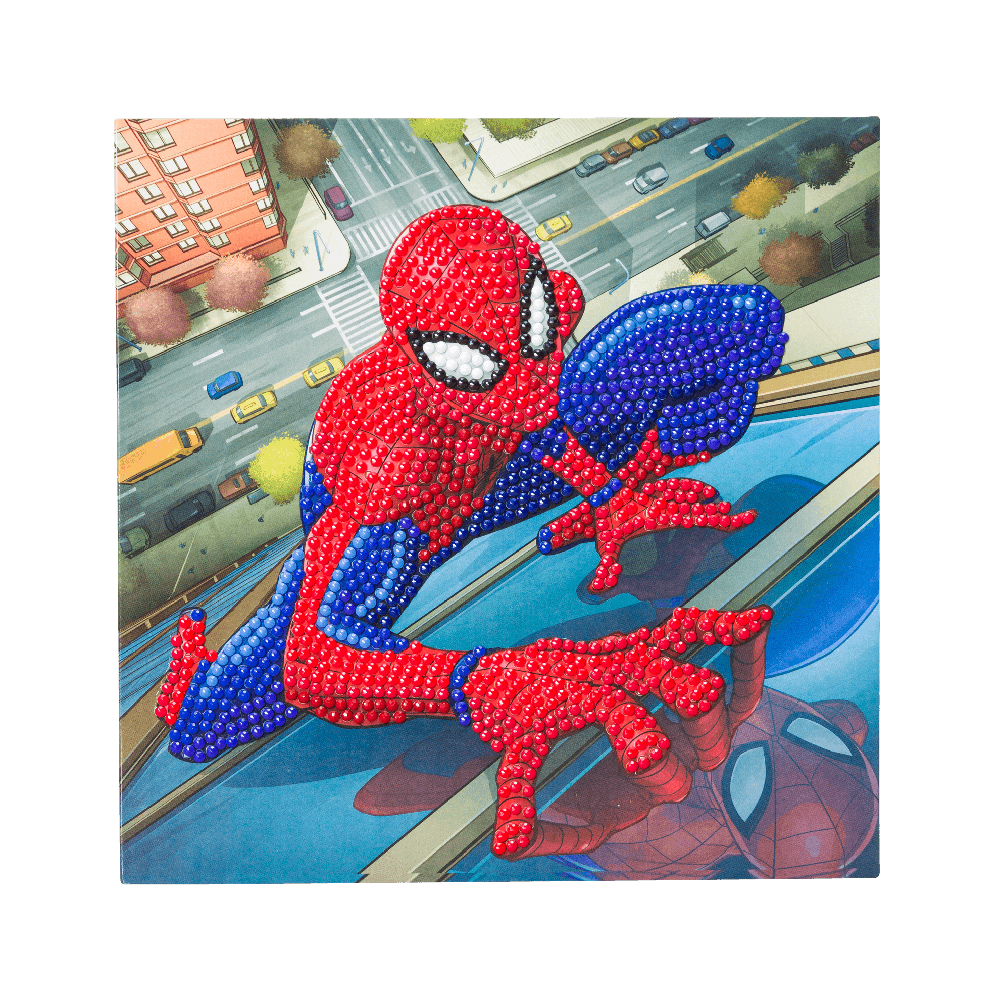 CRAFT BUDDY SPIDER-MAN CRYSTAL ART Atvirukas „Žmogus-voras“, 18 x 18 cm