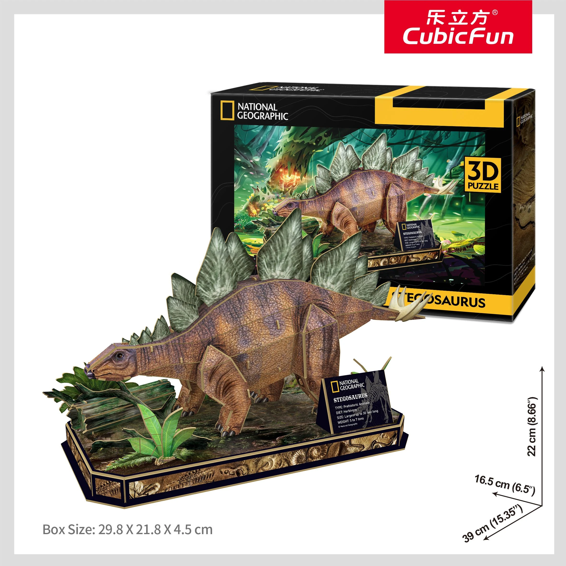 CUBIC FUN National Geographic 3D dėlionė „Stegozauras“