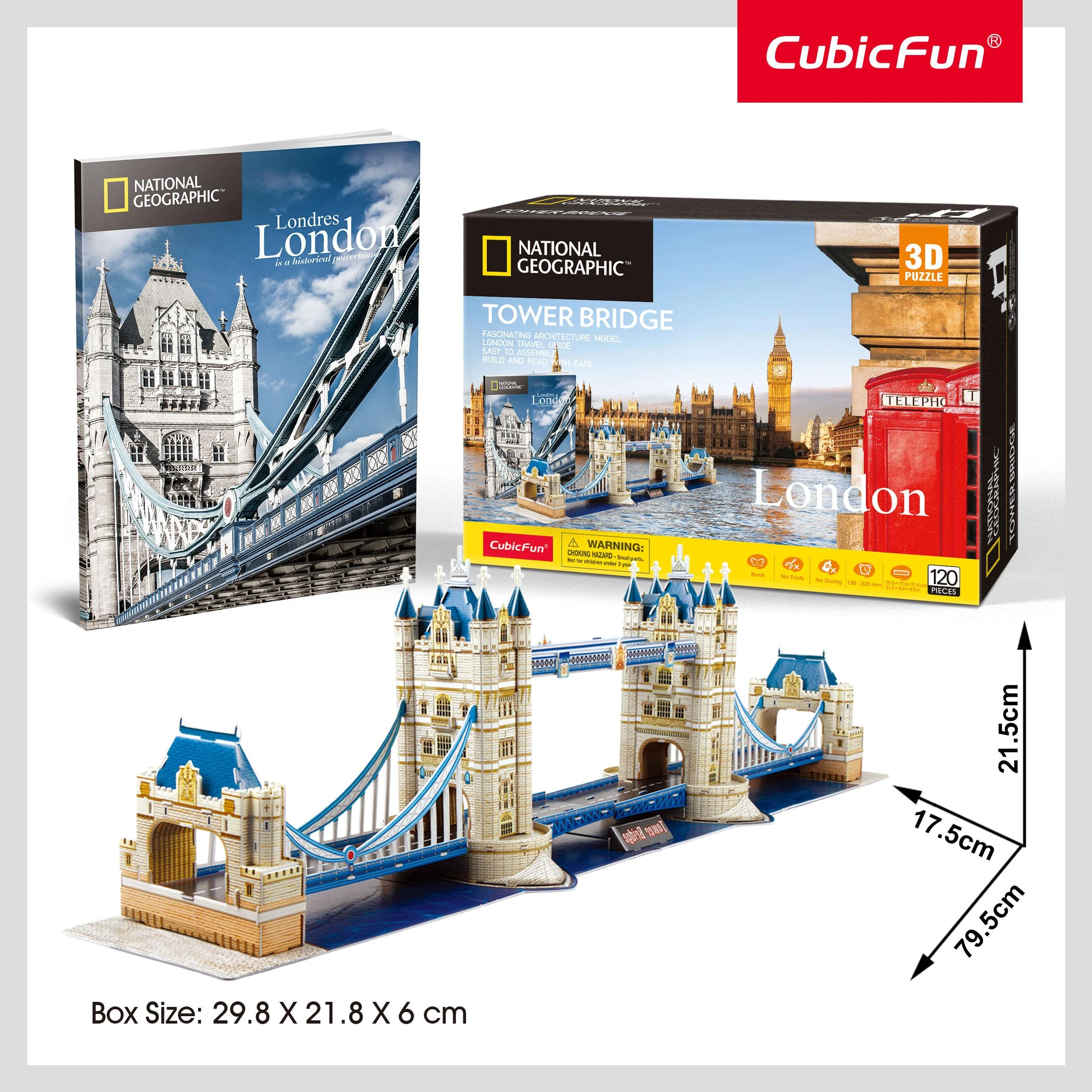 CUBICFUN 3D dėlionė iš serijos „National Geographic“ - „Tauerio tiltas“