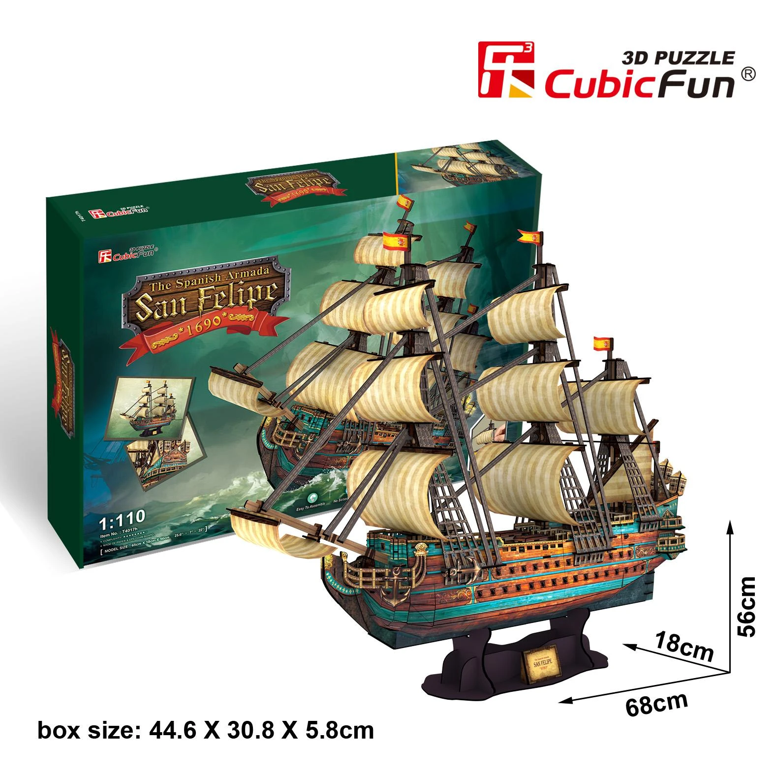 CUBICFUN 3D dėlionė „Ispanų karo laivas San Felipe“
