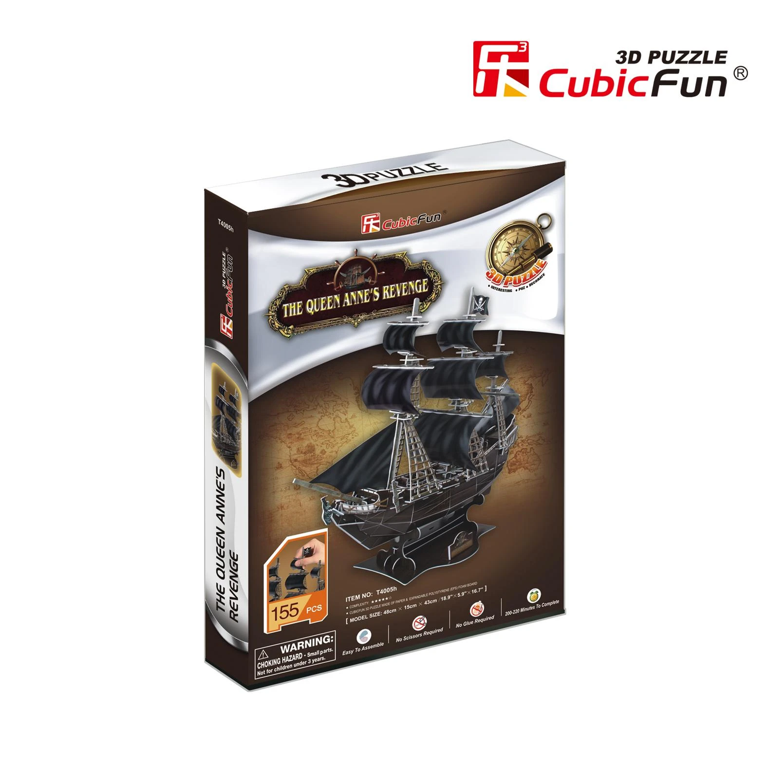 CUBICFUN 3D dėlionė „Laivas Karalienė Ana“