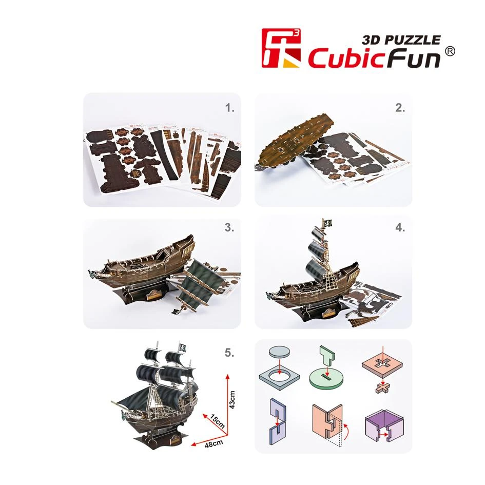 CUBICFUN 3D dėlionė „Laivas Karalienė Ana“