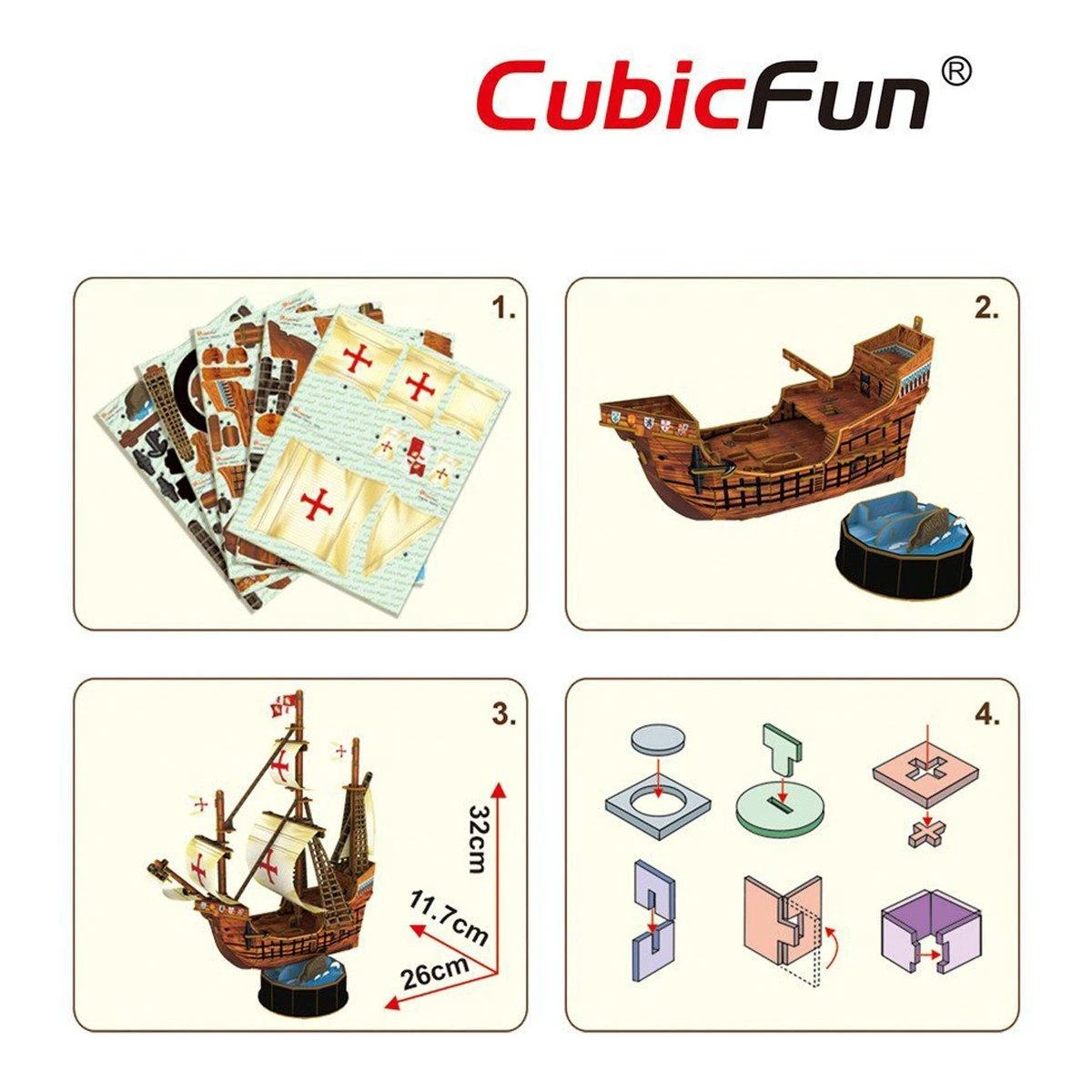 CUBICFUN 3D dėlionė „Laivas Santa Maria“