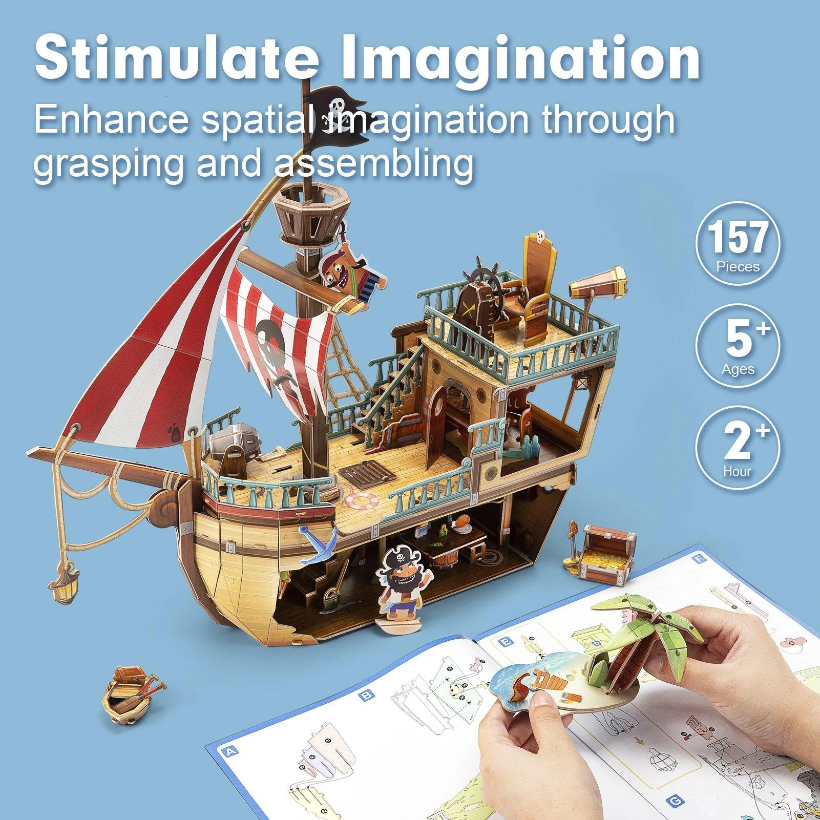 CUBICFUN 3D dėlionė „Piratų laivas“