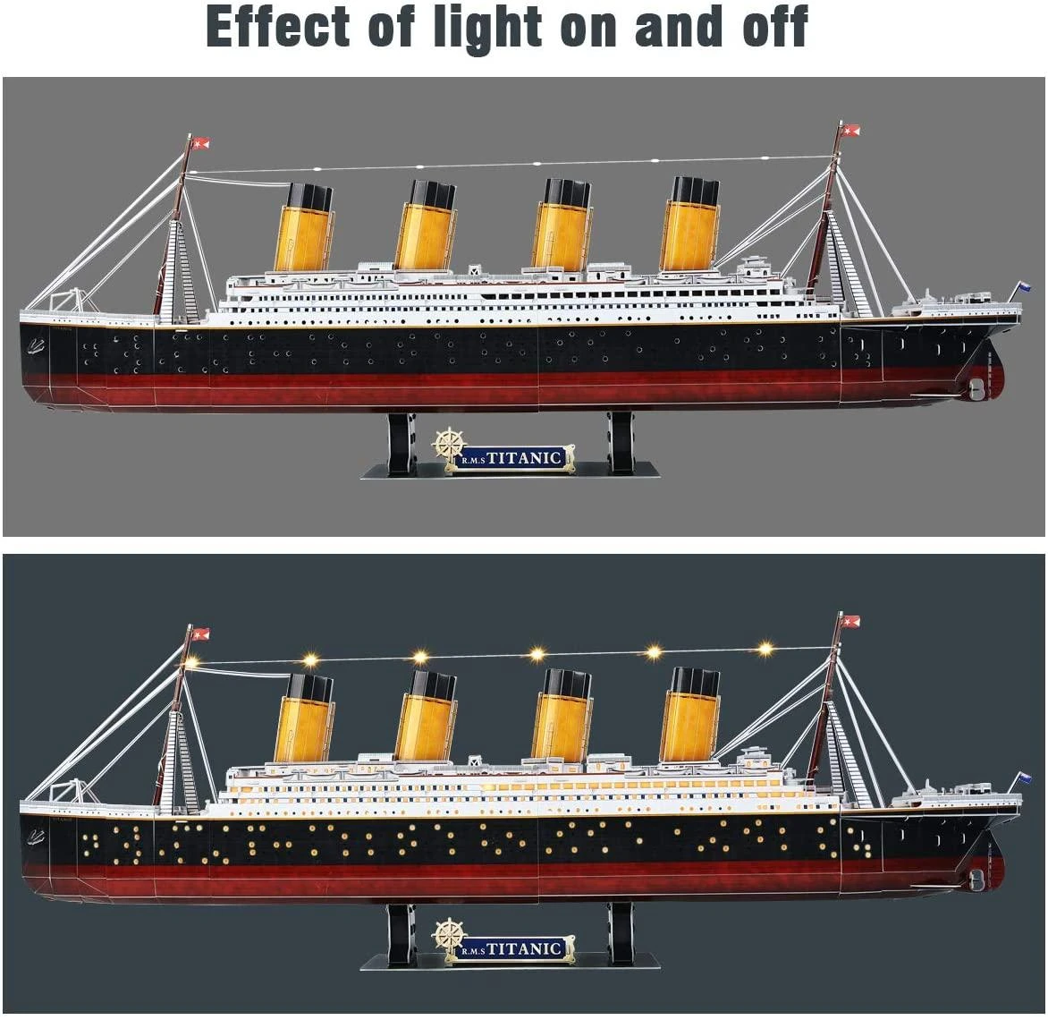 CUBICFUN 3D dėlionė su LED apšvietimu „Titanic“