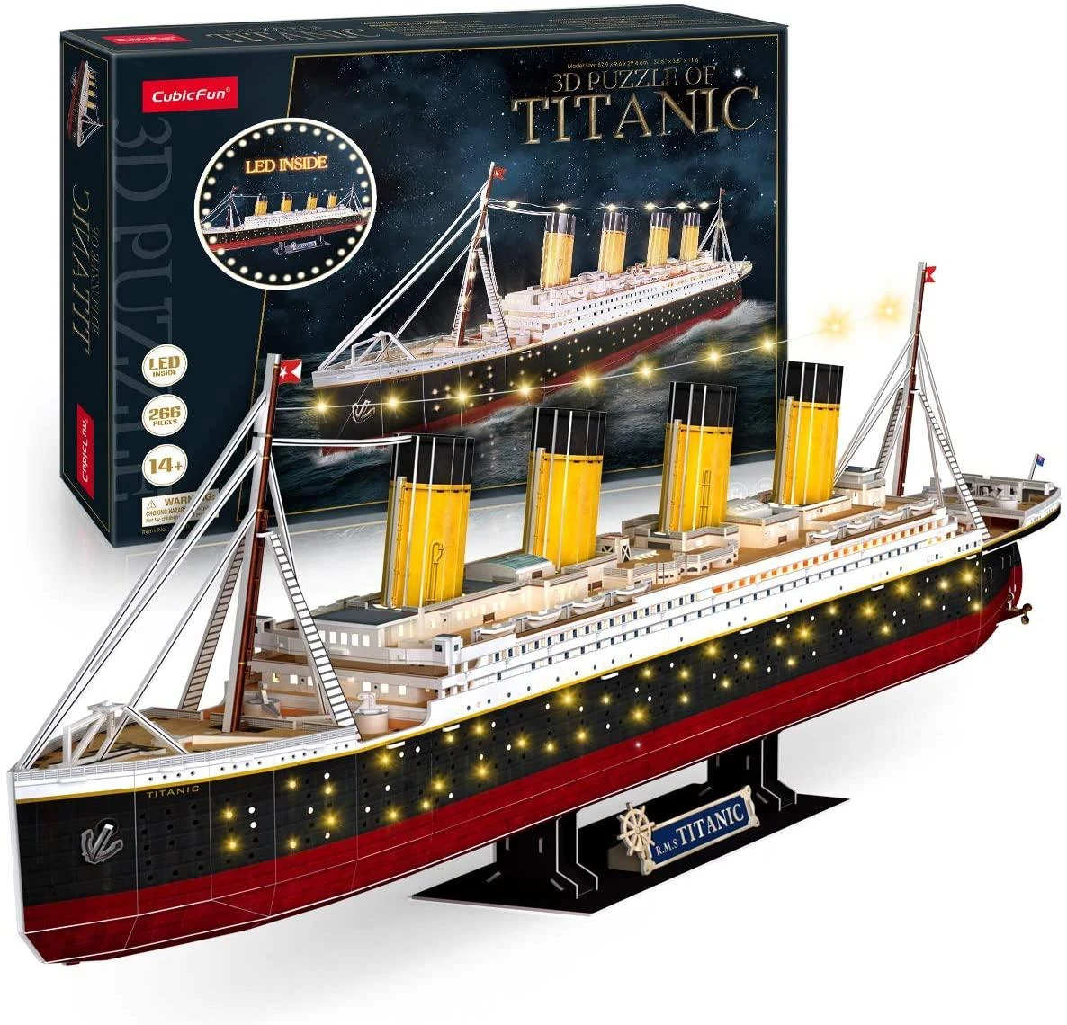 CUBICFUN 3D dėlionė su LED apšvietimu „Titanic“