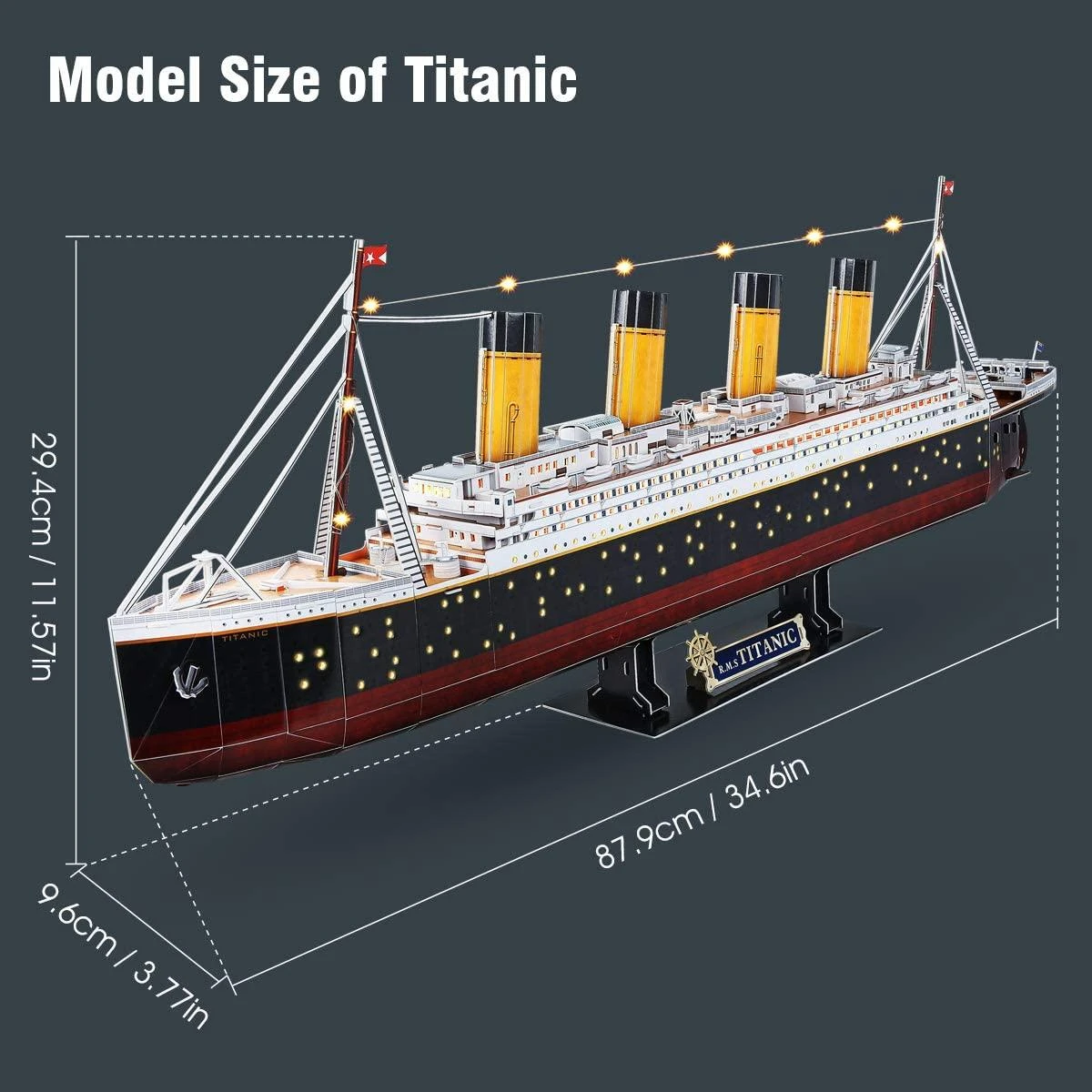 CUBICFUN 3D dėlionė su LED apšvietimu „Titanic“