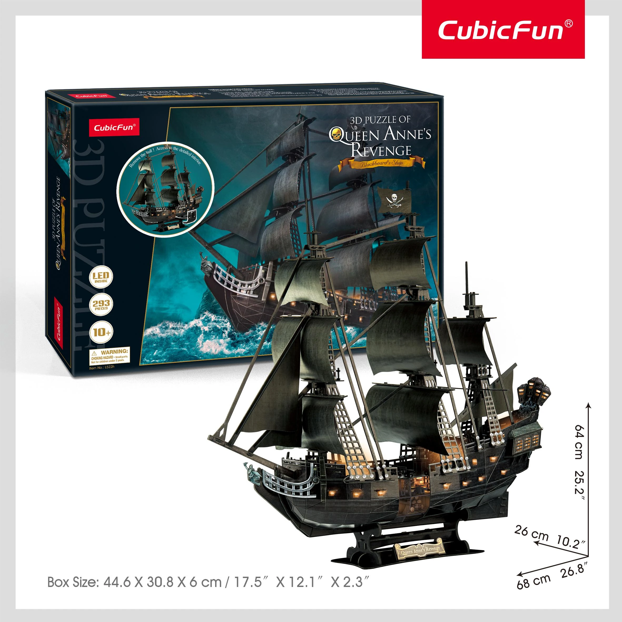 CUBICFUN 3D dėlionė su LED (didelė)„Karalienės Anos kerštas"