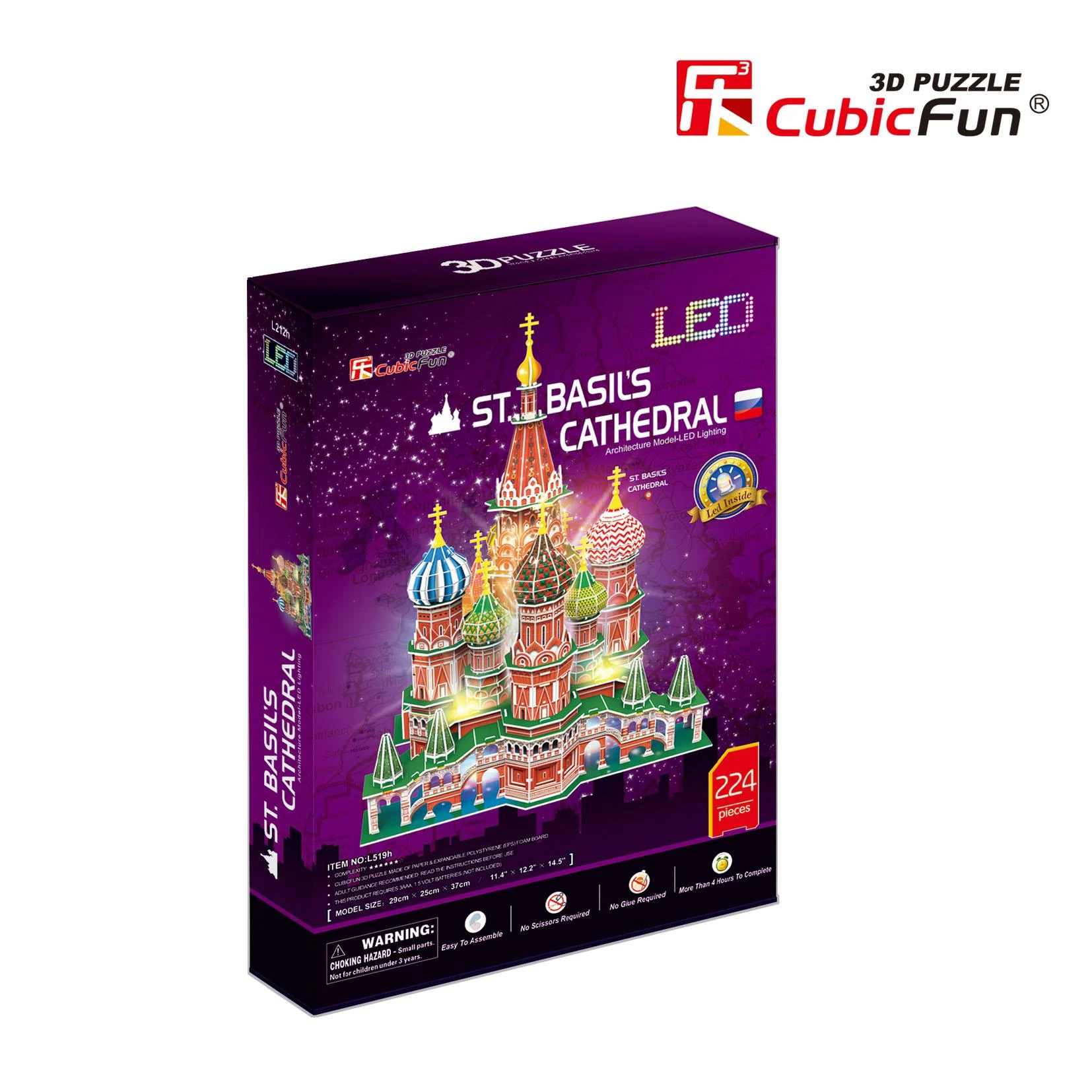 CubicFun 3D dėlionė „Šv. Bazilio katedra“ (LED)