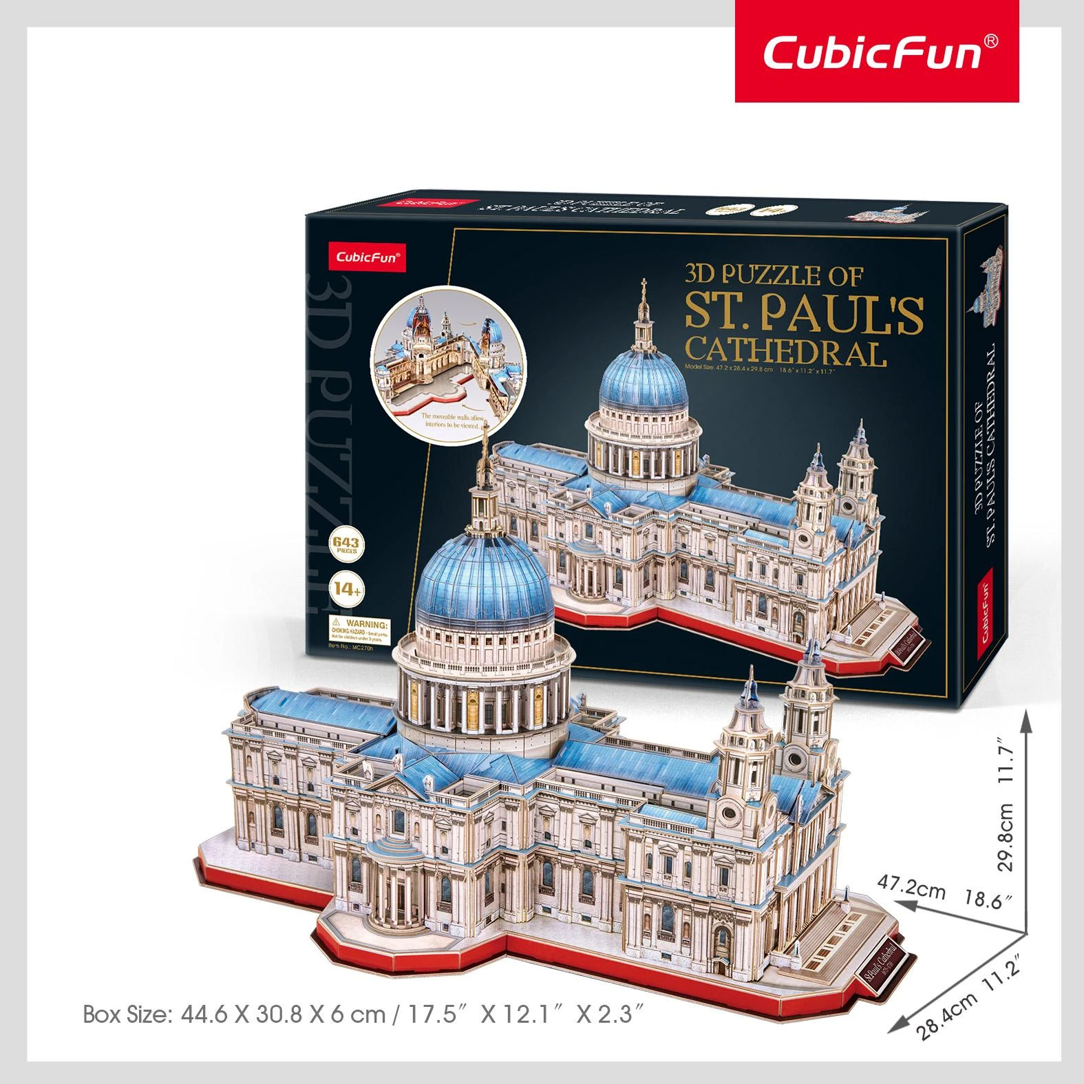 CUBICFUN 3D dėlionė „Švento Pauliaus katedra“