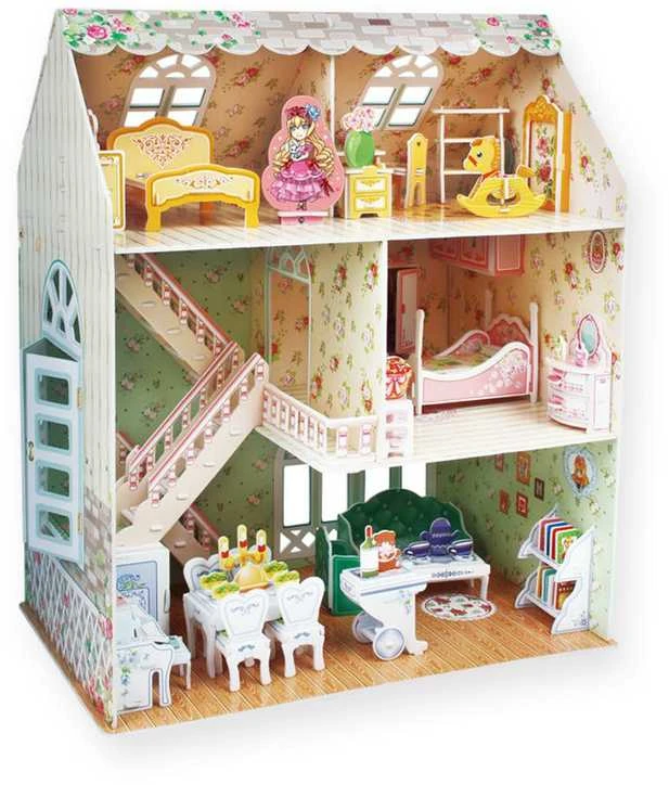 CUBICFUN 3D dėlionė (vidutinė) „Lėlių namas“ aprašymas - Prekės nuotrauka
