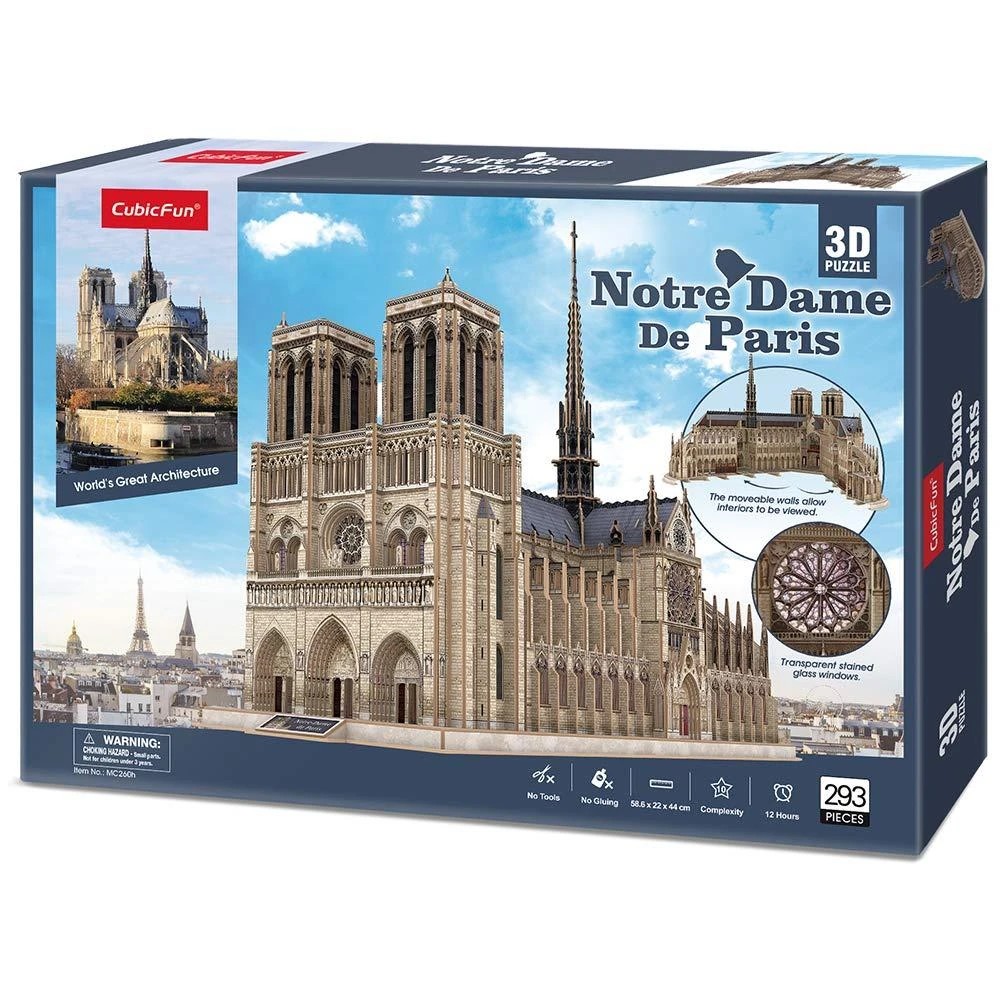 CUBICFUN 3D dėlionė „Noterdamo katedra“