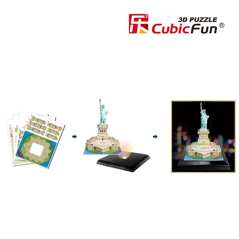 CUBICFUN 3D dėlionė „Laisvės statula“ (LED)