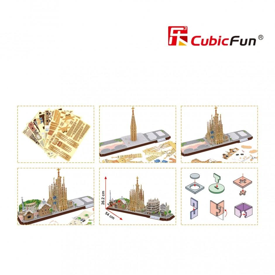 CUBICFUN 3D dėlionė „Barselona“