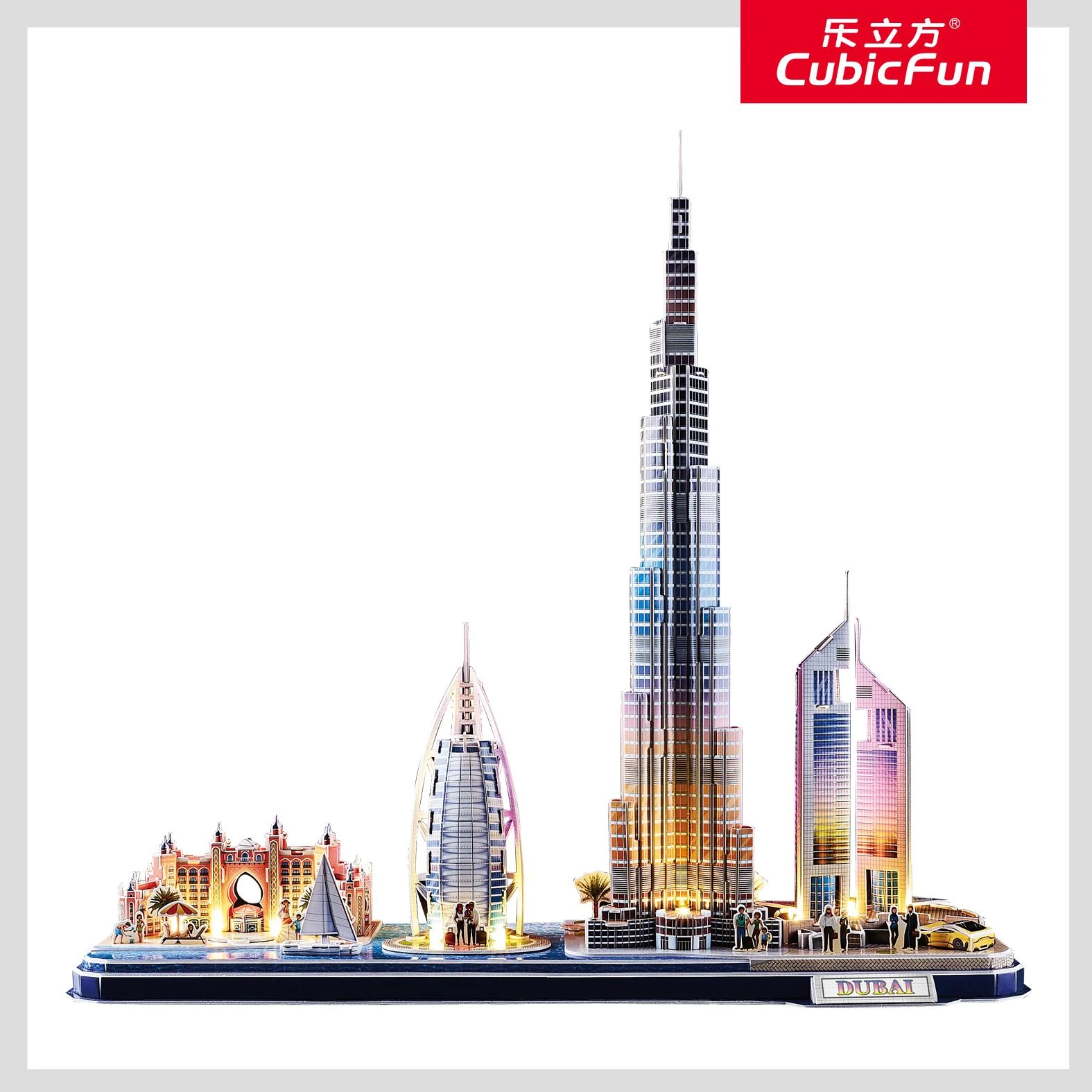 CUBICFUN City Line 3D dėlionė su LED (didelė)„Dubajus"