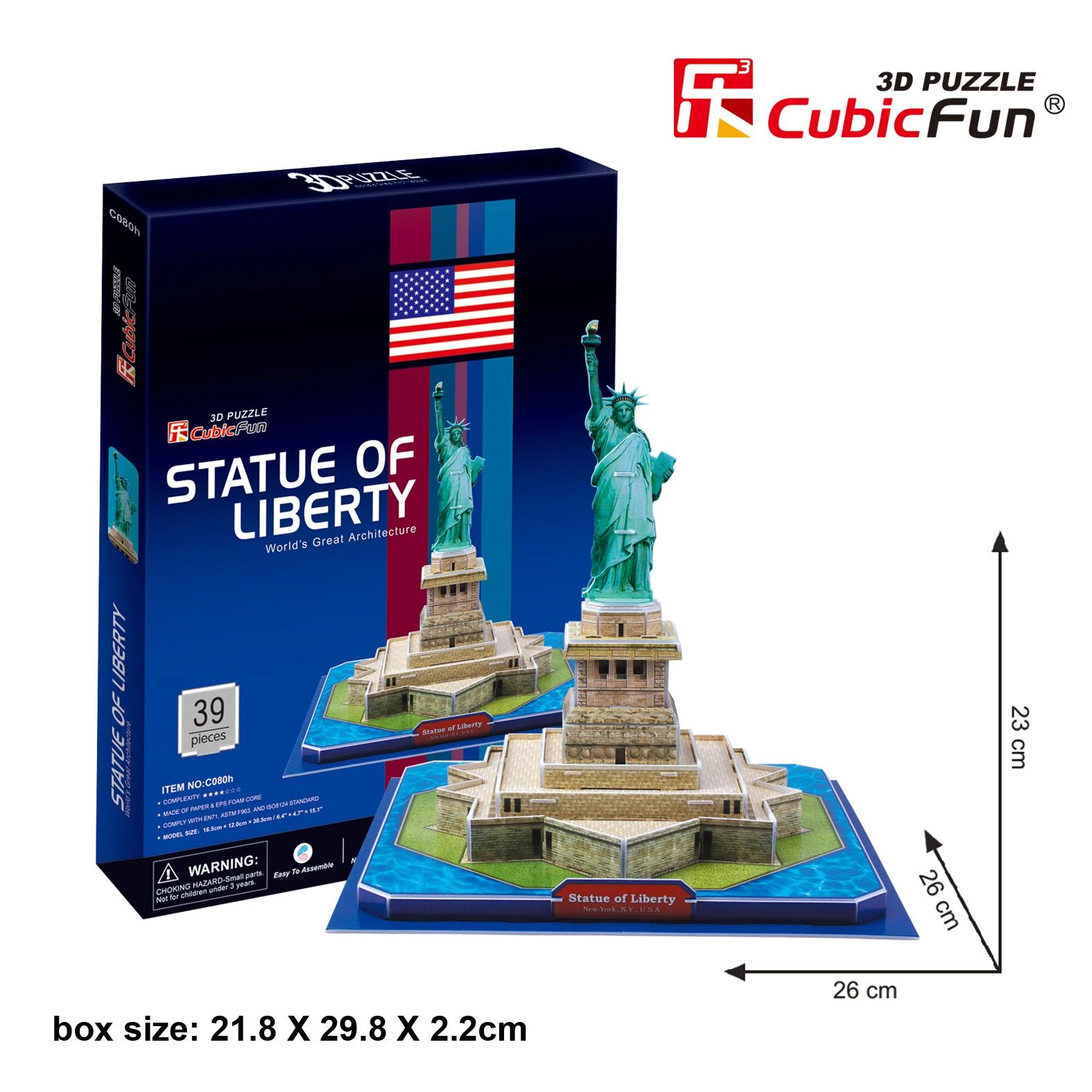 CUBICFUN 3D dėlionė „Laisvės statula“
