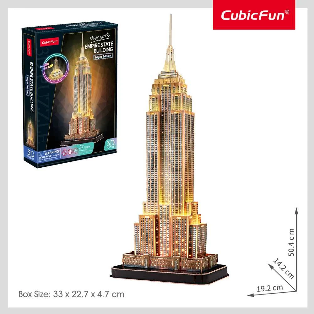 Puzzle CUBIC FUN CUBICFUN 3D dėlionė „Empire State pastatas“ (LED)
