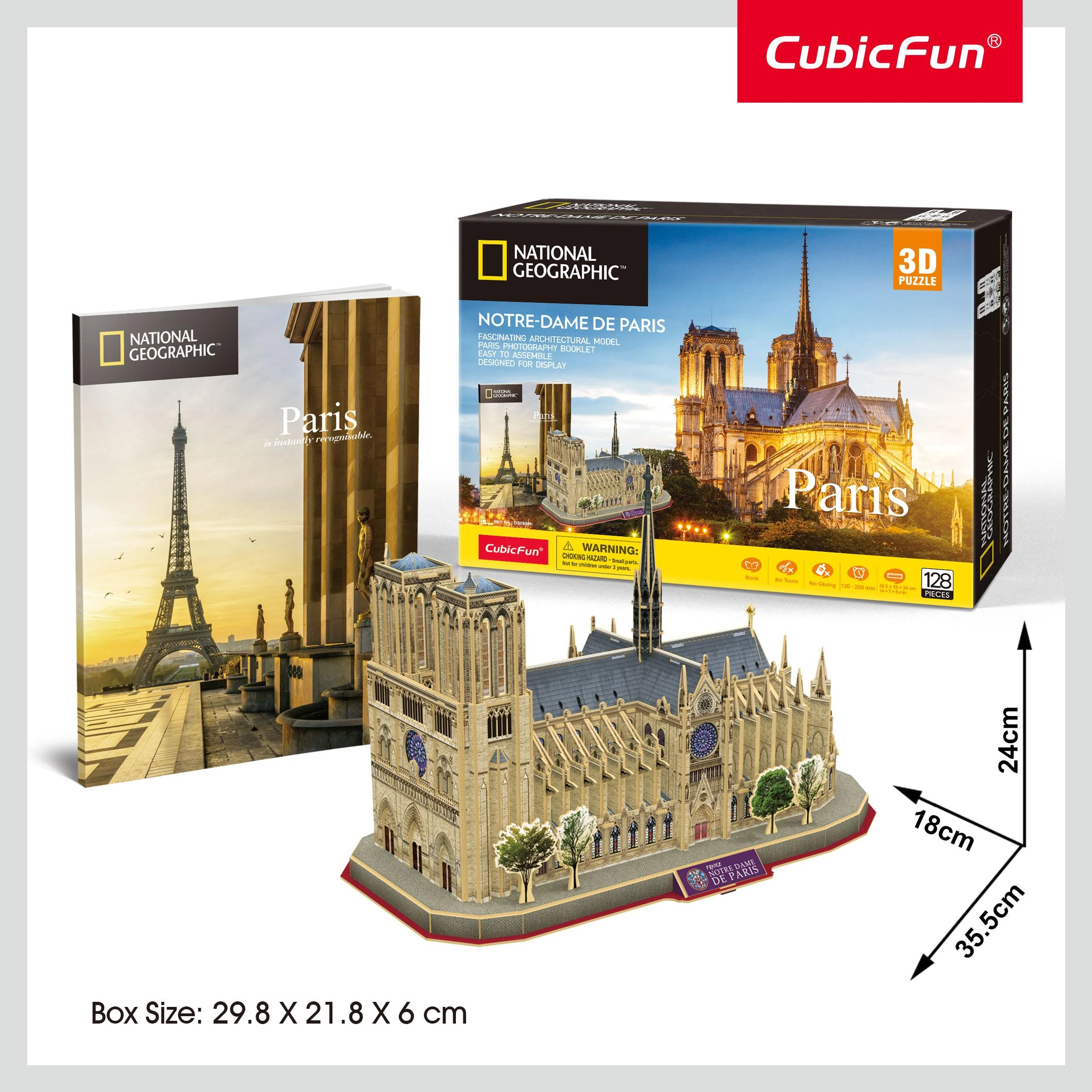 CUBICFUN 3D dėlionė iš serijos „National Geographic“ - „Noterdamo katedra“