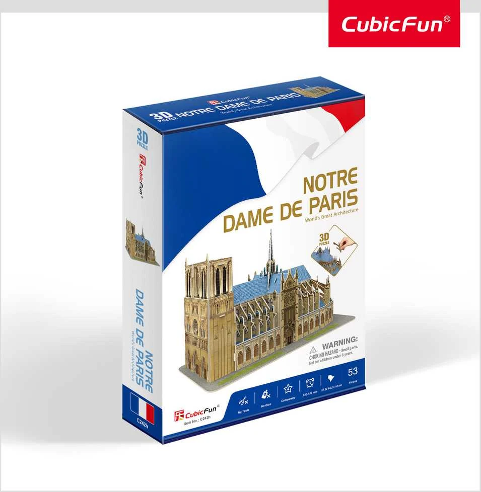3D dėlionė su Notre Dame katedra CubicFun, 53 d.