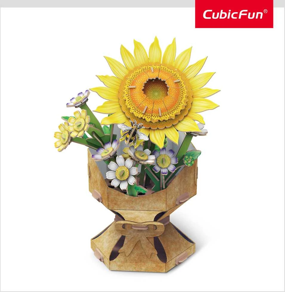 CubicFun 3D dėlionė - saulėgrąžų puokštė