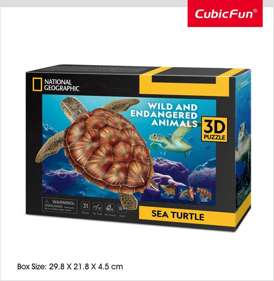 CUBIC FUN CUBICFUN NG 3D dėlionė „Jūrų vėžlys“