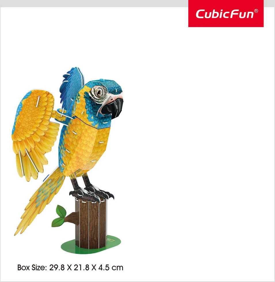 CUBIC FUN CUBICFUN NG 3D dėlionė „Mėlyngurklė ara“