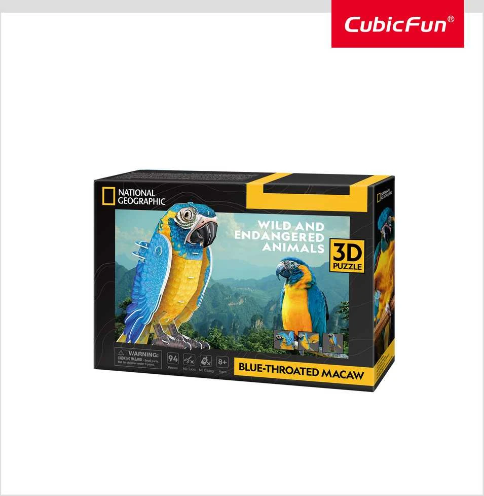 CUBIC FUN CUBICFUN NG 3D dėlionė „Mėlyngurklė ara“