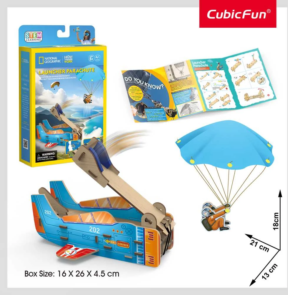 Dėlionė CubicFun CUBIC FUN National Geographic 3D-palapeli "Parašiuto Paleidiklis"