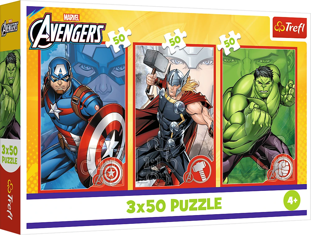 Trefl Dėlionė 3x50 vnt. - Marvel