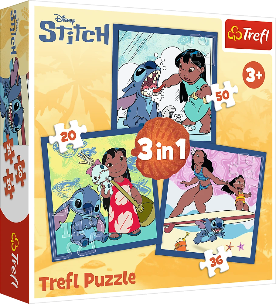 Dėlionė TREFL DISNEY STITCH 3 dėlionių rinkinys