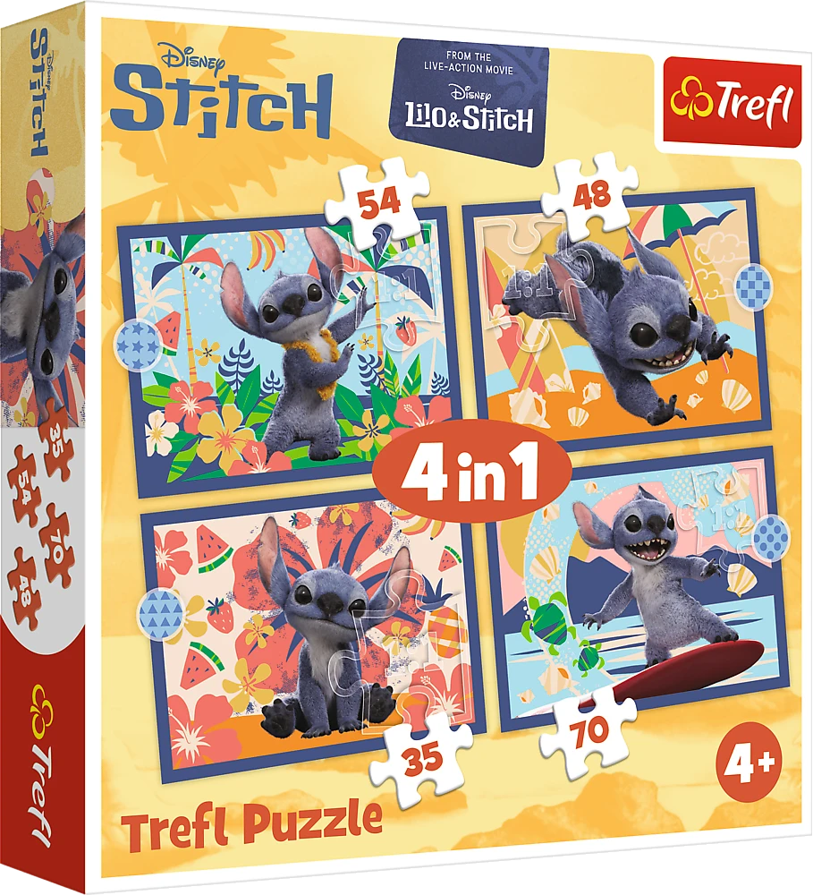 Dėlionė TREFL DISNEY STITCH 4 dėlionių rinkinys