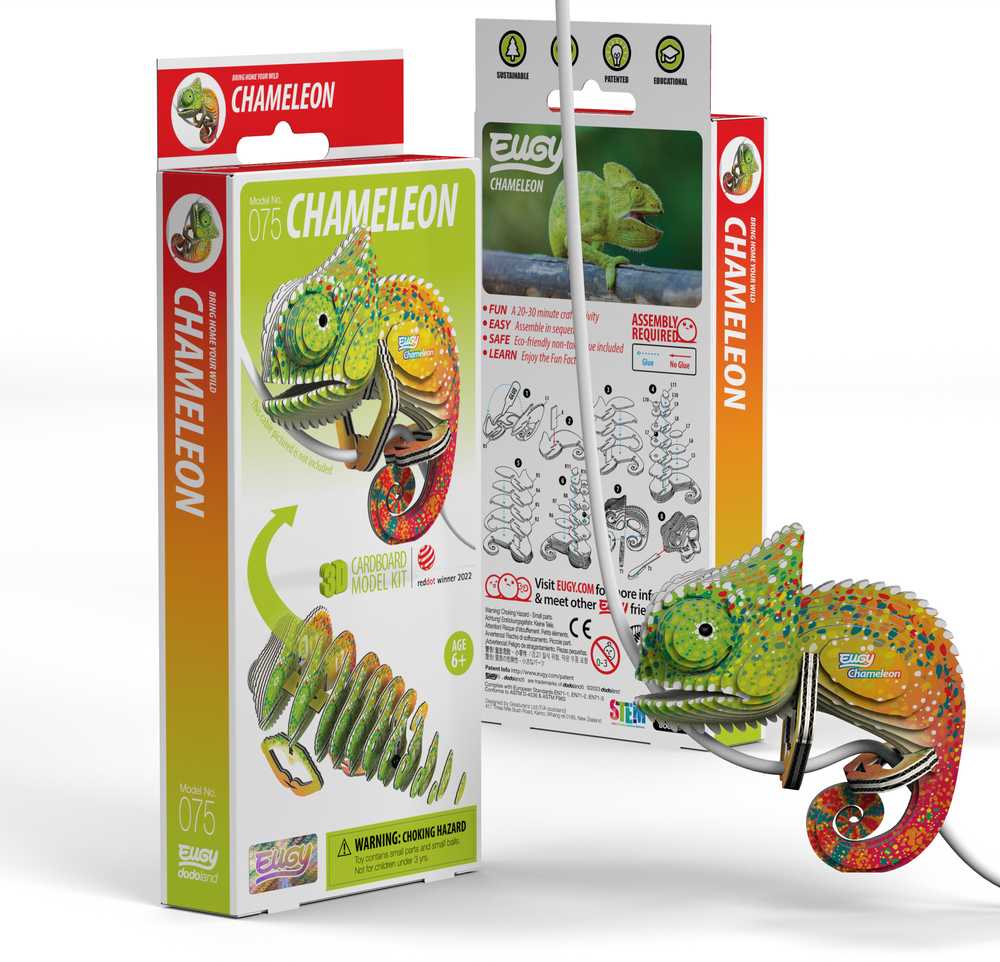 Dėlionė EUGY 3D kartoninis modelis „Chameleonas“