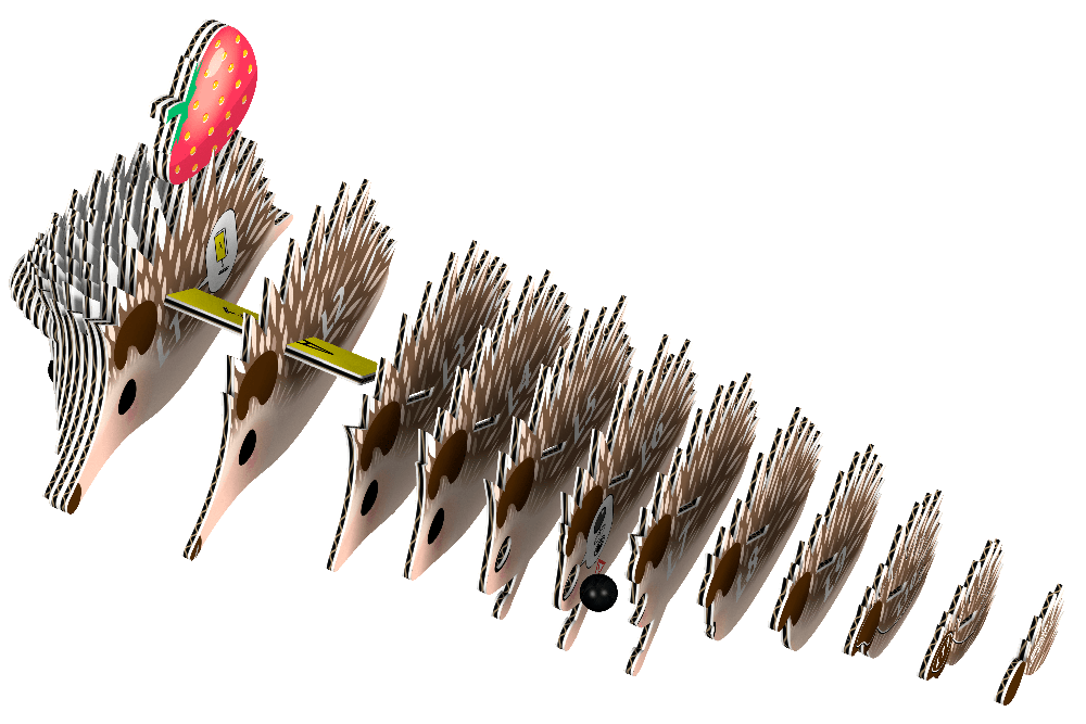 Dėlionė EUGY 3D kartoninis modelis „Ežys“