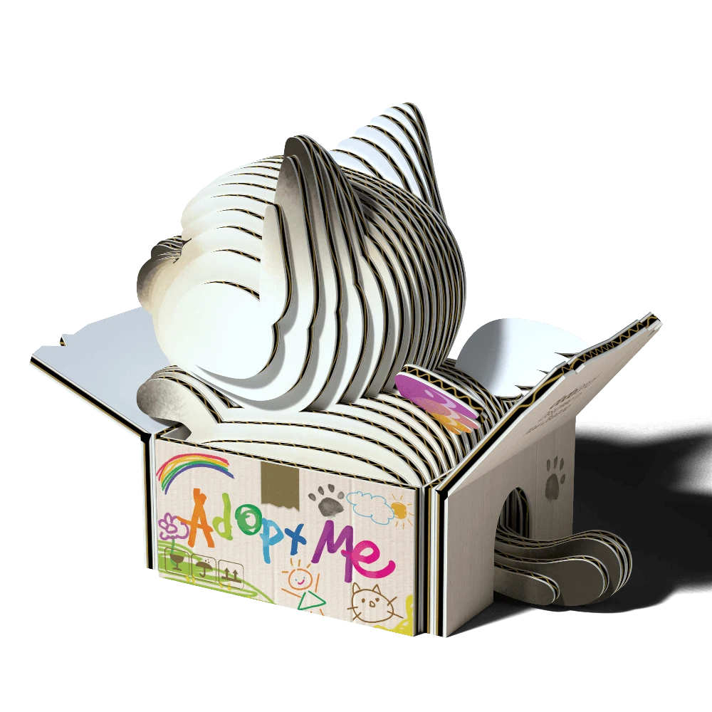 Dėlionė EUGY 3D kartoninis modelis „Kačiukas Mocha“