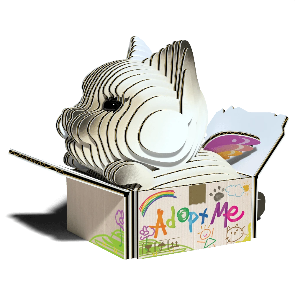 Dėlionė EUGY 3D kartoninis modelis „Kačiukas Mocha“